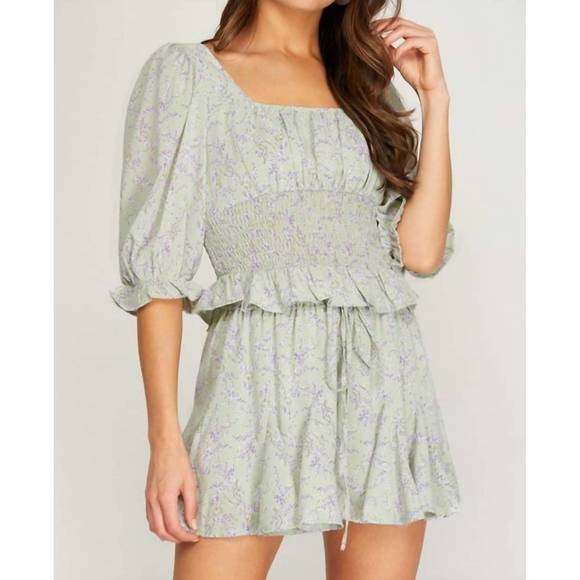 SHE + SKY Pants - NEW SHE + SKY mint floral skort in mint and purple